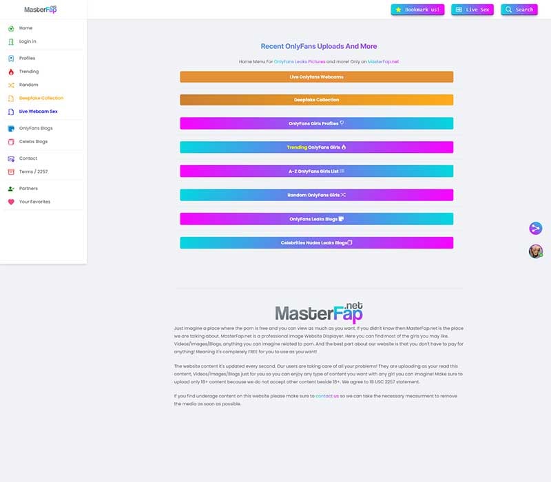 MasterFap Homepage